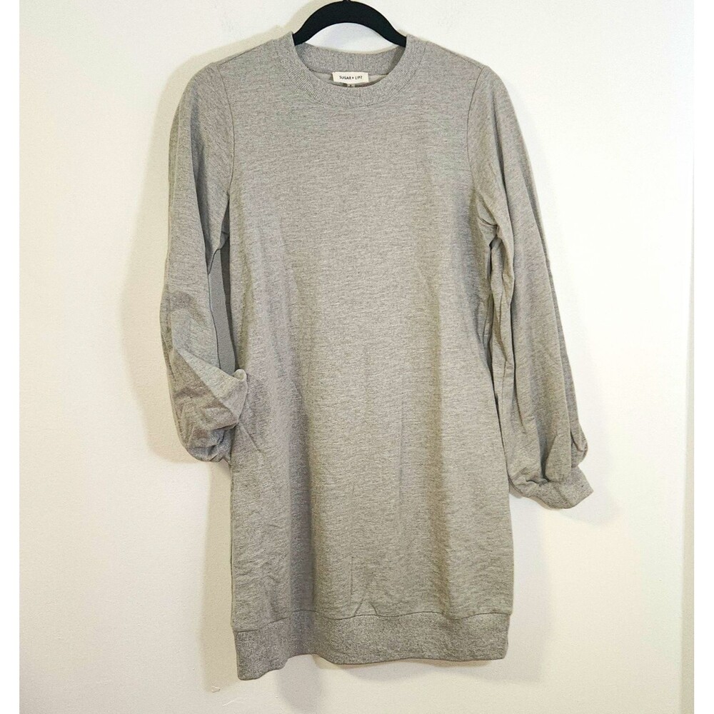 Sugar L!ps Grey FleeceSweatshirt Dress SMALL Athleisure